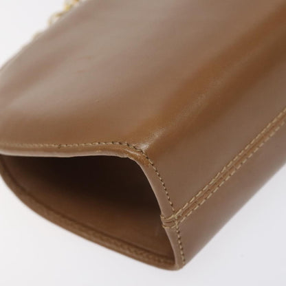 Salvatore Ferragamo Vintage Gancini Chain Shoulder Bag Leather, BROWN, LEATHER, Shoulder bag