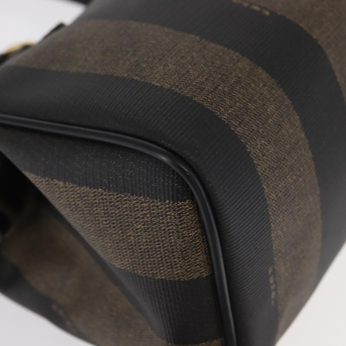 Fendi Vintage Pequin Convertible Boston Bag Coated Canvas, BROWN, CANVAS, Travel bag