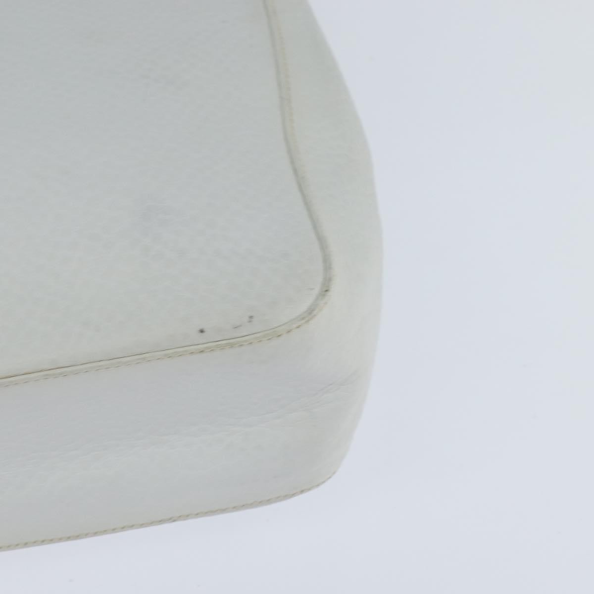 Salvatore Ferragamo Gancini handbag Leather, WHITE, LEATHER, Handbag