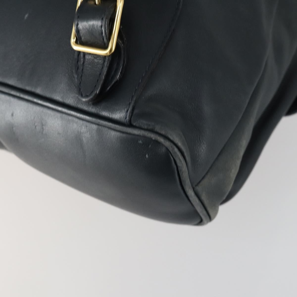 Gucci Vintage Bamboo Backpack Leather, BLACK, LEATHER, Backpack