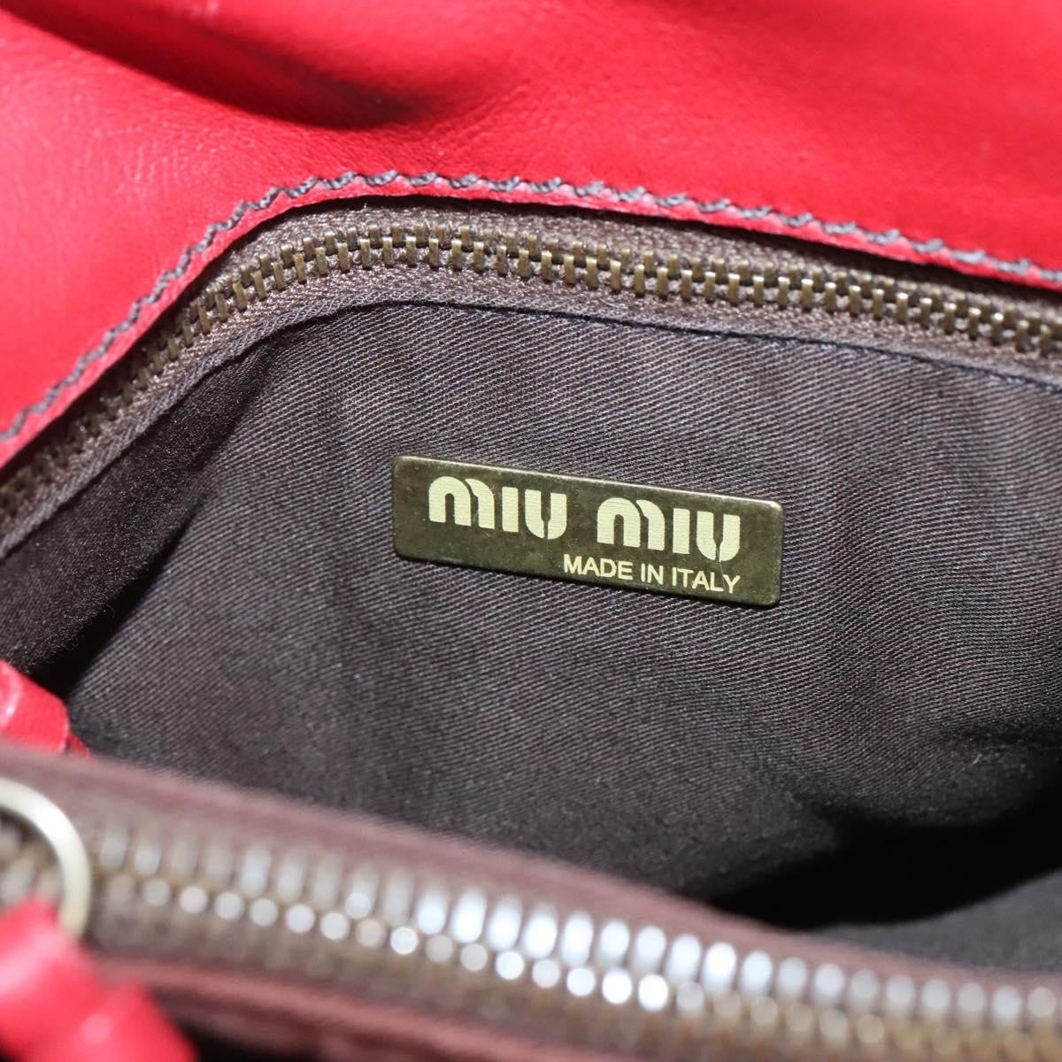 Miu Miu Triple Compartment Convertible Satchel Leather, RED, LEATHER, Shoulder bag