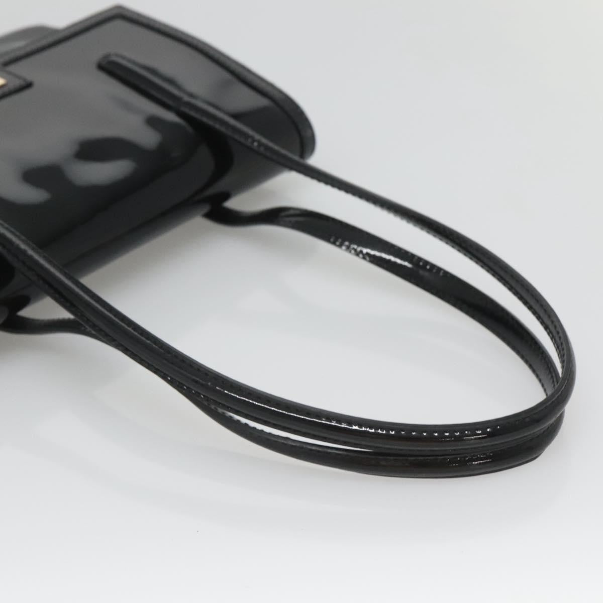 Salvatore Ferragamo Gancini handbag Patent leather, BLACK, PATENT_LEATHER, Handbag