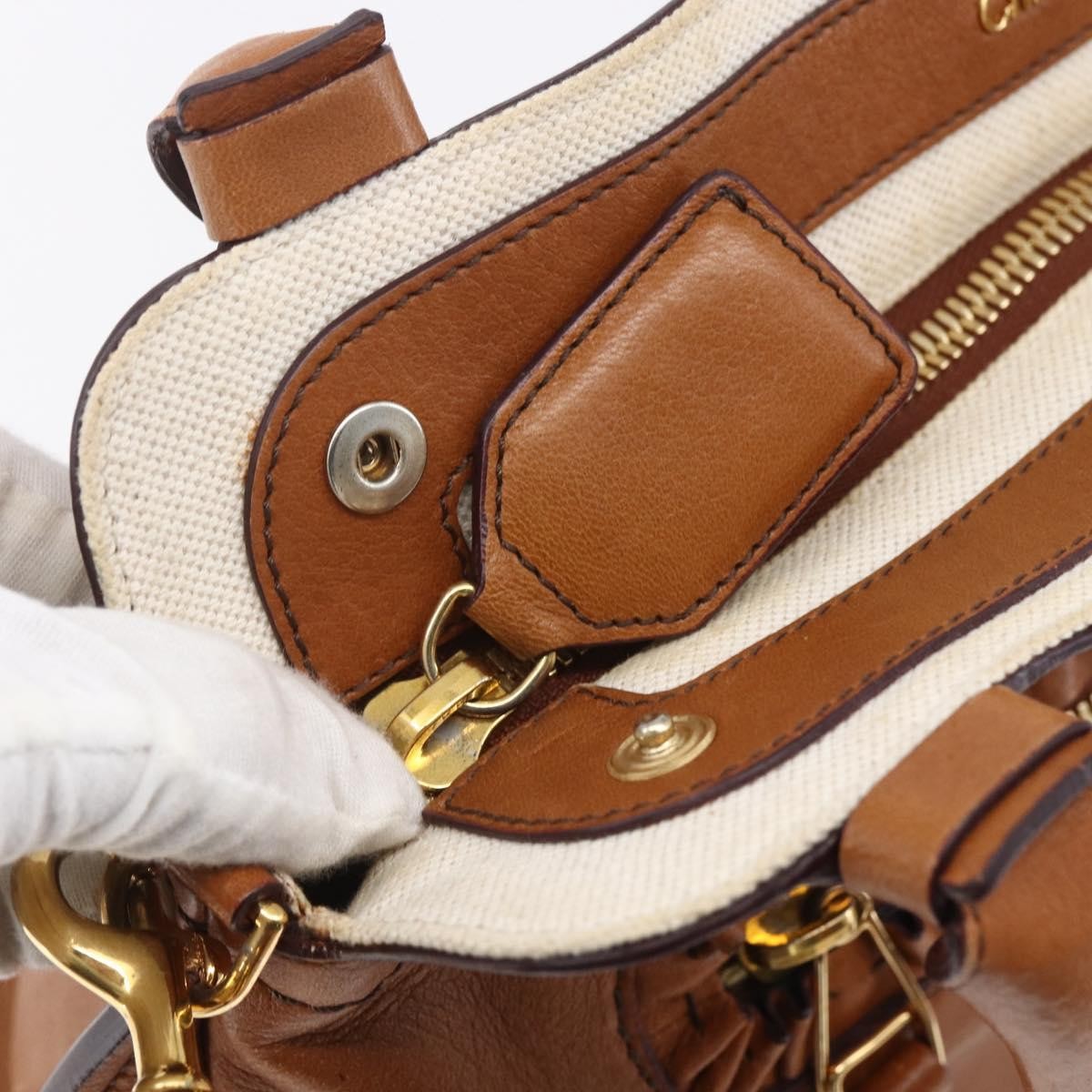 Chloe Margaret Handbag Leather, BROWN, LEATHER, Handbag