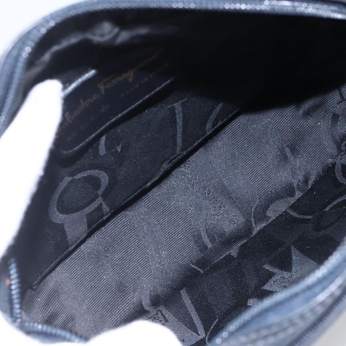 Salvatore Ferragamo Vala Shoulder Bag Suede, NAVY, SUEDE, Shoulder bag