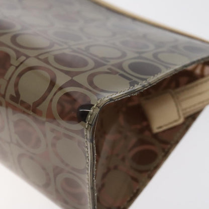 Salvatore Ferragamo Gancini Pouch Canvas, BROWN, VINYL, Clutche & pouche