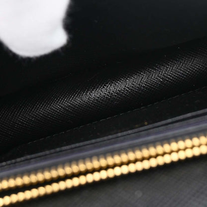 Prada Wristlet Wallet on Chain Saffiano Leather, BLACK, LEATHER, Clutche & pouche