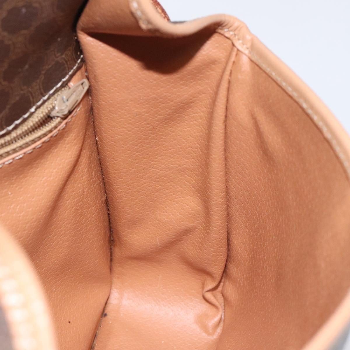 Celine Vintage Macadam Shoulder Bag Canvas and Leather, Brown, Canvas, Shoulder Bag