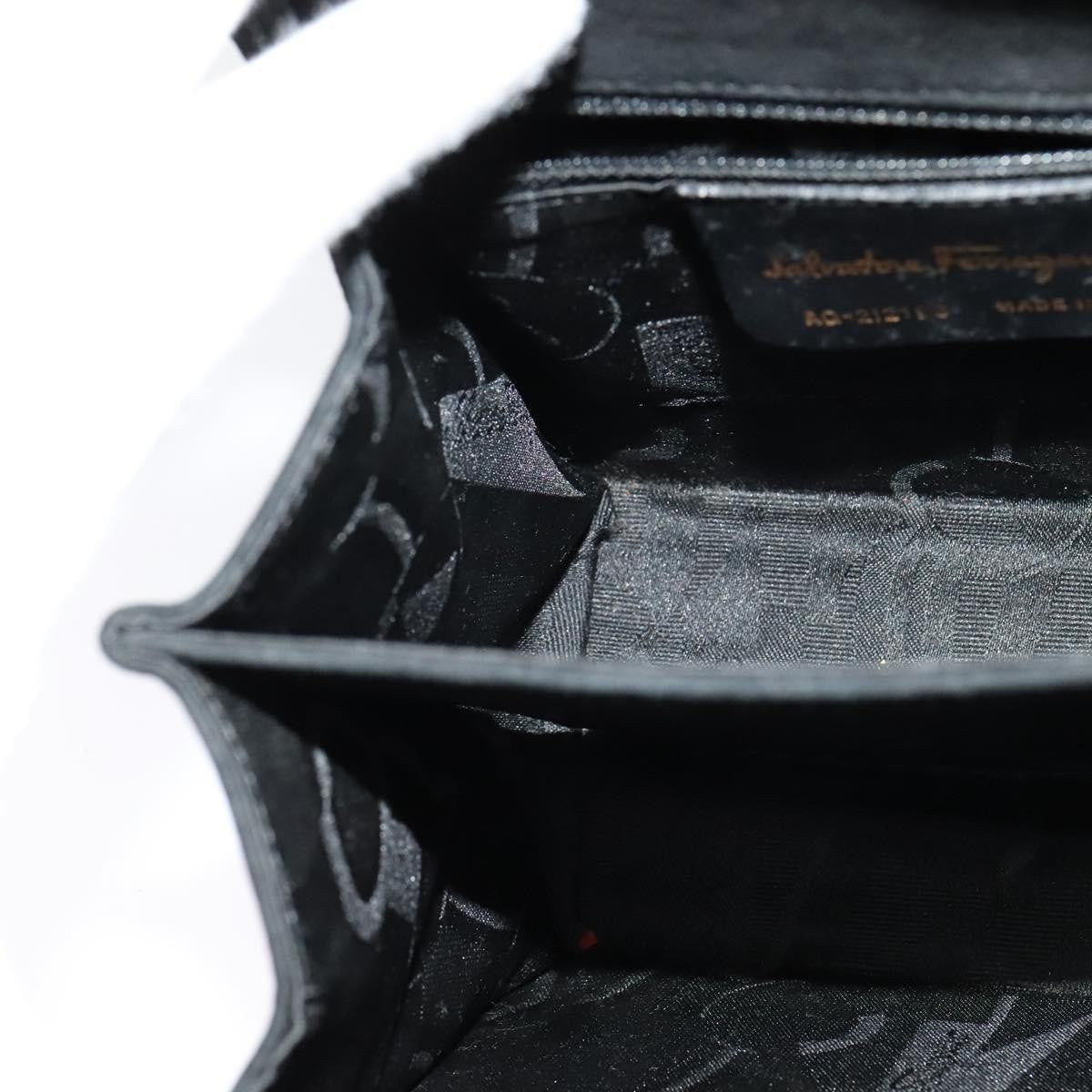 Salvatore Ferragamo Gancini Convertible Top Handle Bag Suede, BLACK, SUEDE, Handbag