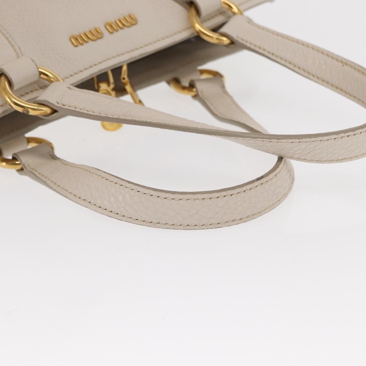 Miu Miu Phenix Convertible Tote Leather, WHITE, LEATHER, Handbag