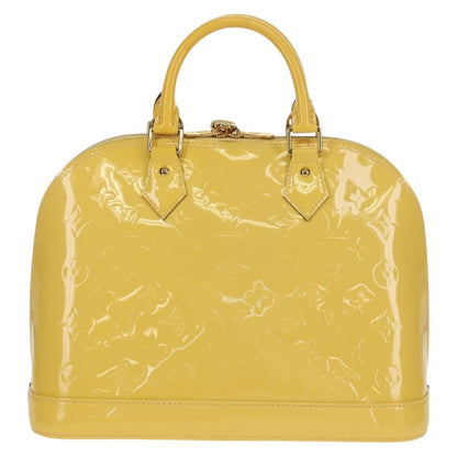 Louis Vuitton Alma Handbag Monogram Vernis, YELLOW, PATENT_LEATHER, Handbag