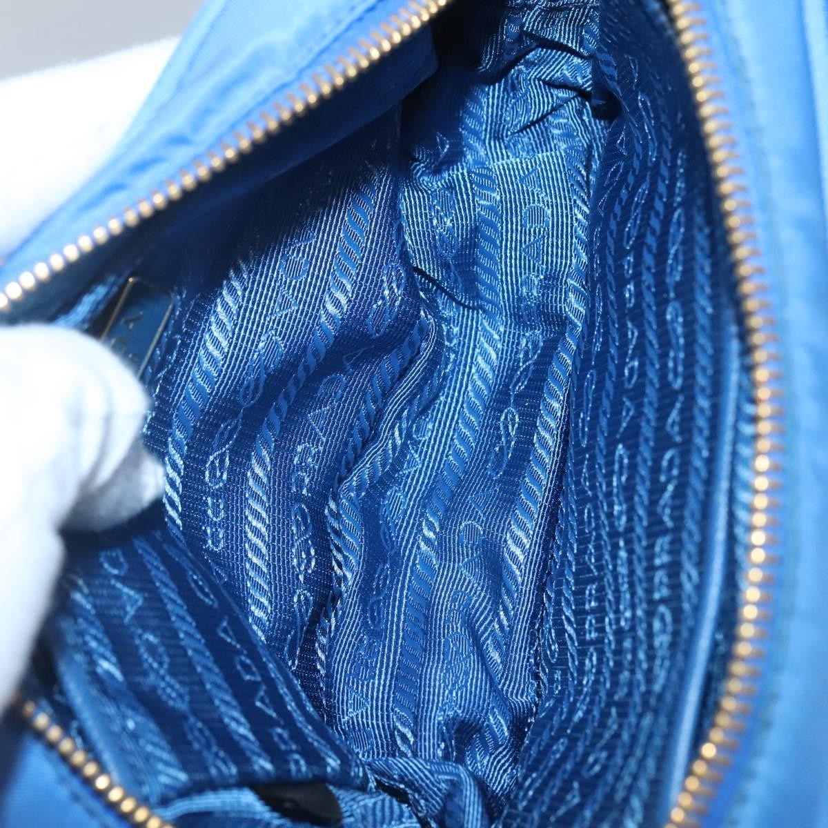 Prada Bow Camera Crossbody Bag Tessuto, BLUE, NYLON, Shoulder bag