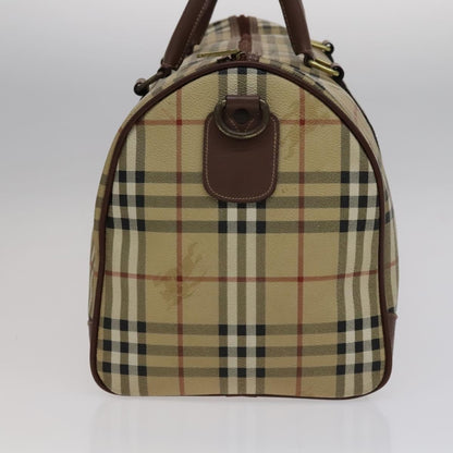 Burberry Convertible Weekend Duffle Bag Haymarket Coated Canvas, BEIGE, CANVAS, Travel bag