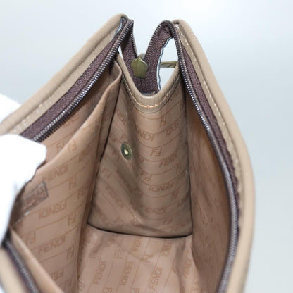 Fendi Vintage Zip Pouch Canvas, BEIGE, CANVAS, Clutche & pouche