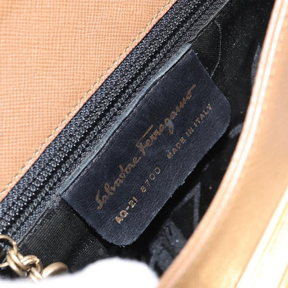 Salvatore Ferragamo Vintage Handbag Leather, BROWN, LEATHER, Handbag