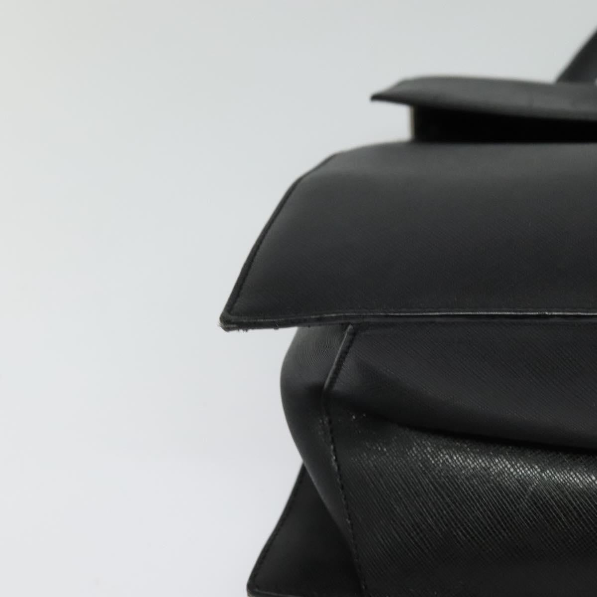 Salvatore Ferragamo Double Gancini Top Handle Bag Saffiano Leather, BLACK, LEATHER, Handbag