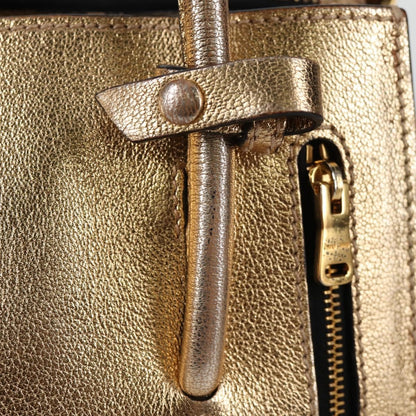 Miu Miu Madras Convertible Compartment Tote Leather, GOLD, LEATHER, Tote bag