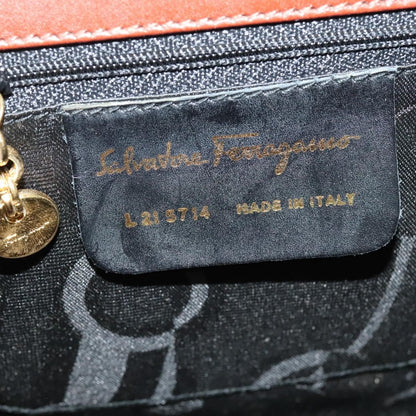 Salvatore Ferragamo Flap Shoulder Bag Leather, BROWN, LEATHER, Shoulder bag