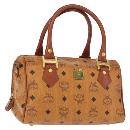 MCM Visetos logogramme Handbag Canvas and Leather, BROWN, PVC, Handbag