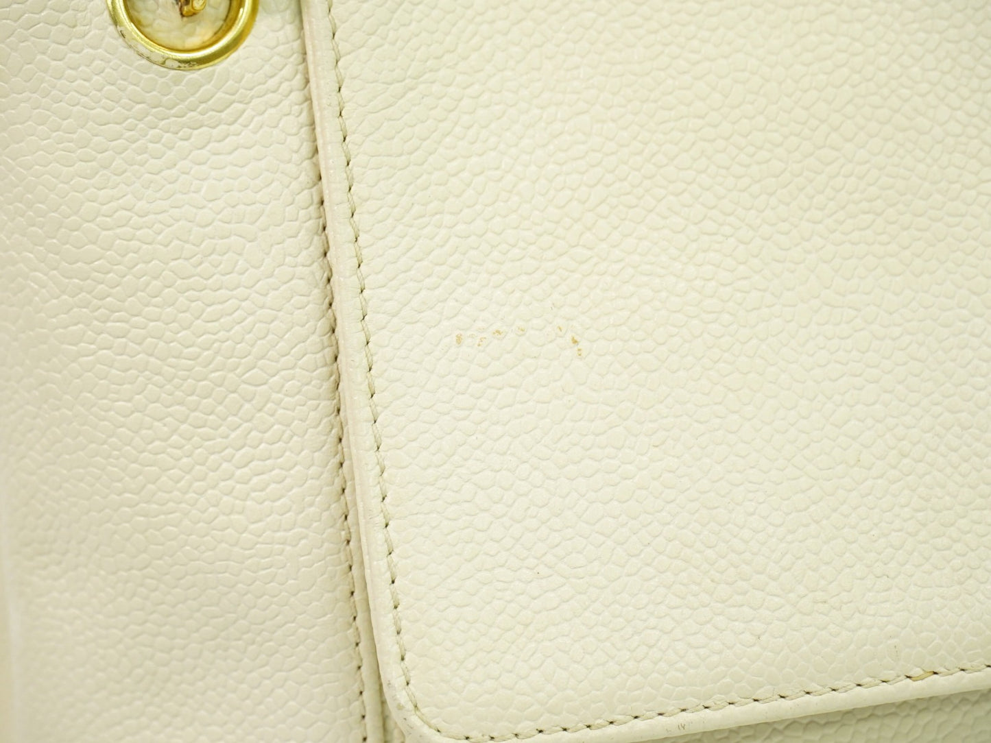 Chanel Vintage Shoulder Bag Leather, ECRU, LEATHER, Shoulder bag