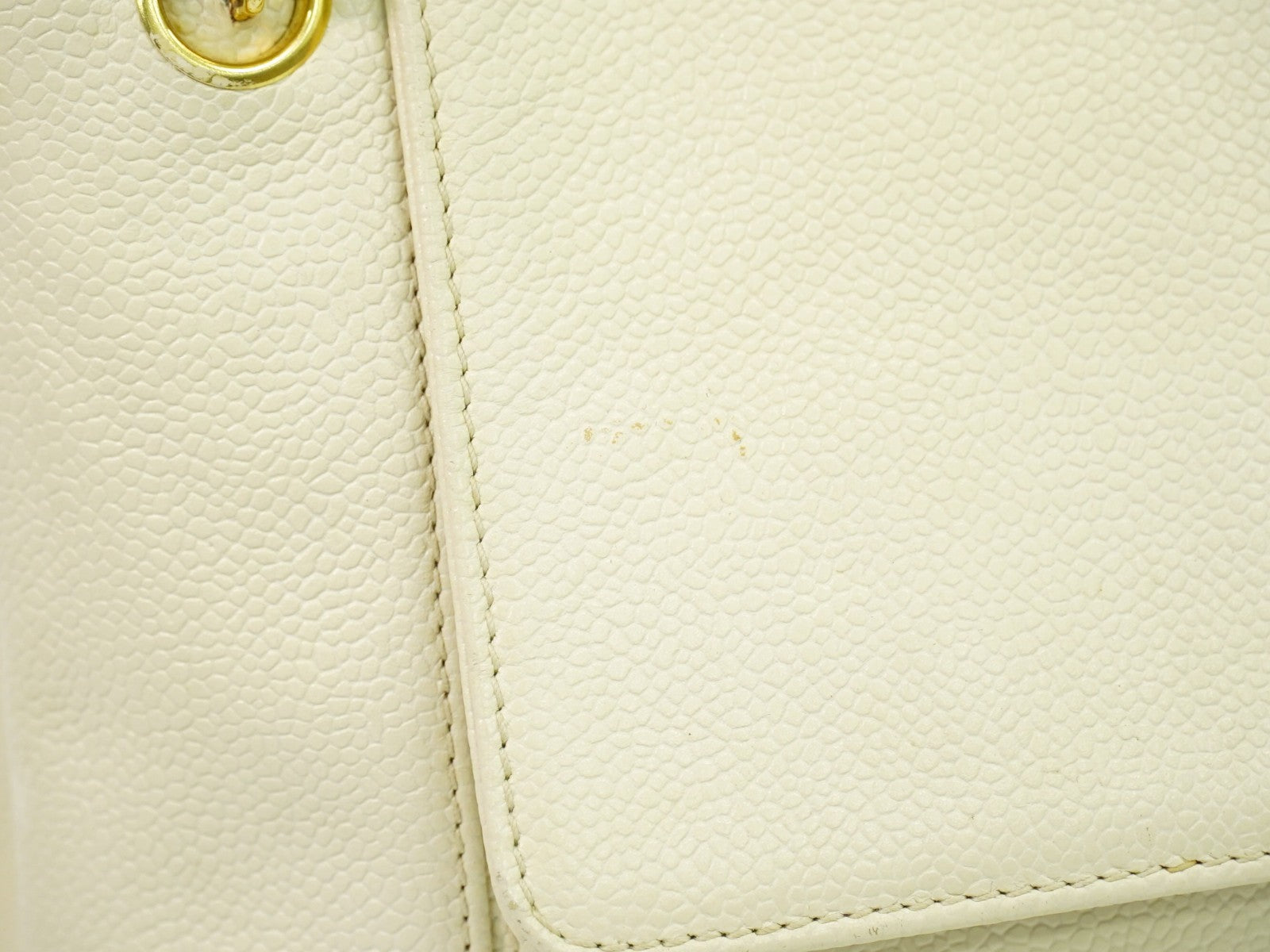 Chanel Vintage Shoulder Bag Leather, ECRU, LEATHER, Shoulder bag