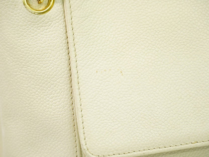 Chanel Vintage Shoulder Bag Leather, ECRU, LEATHER, Shoulder bag