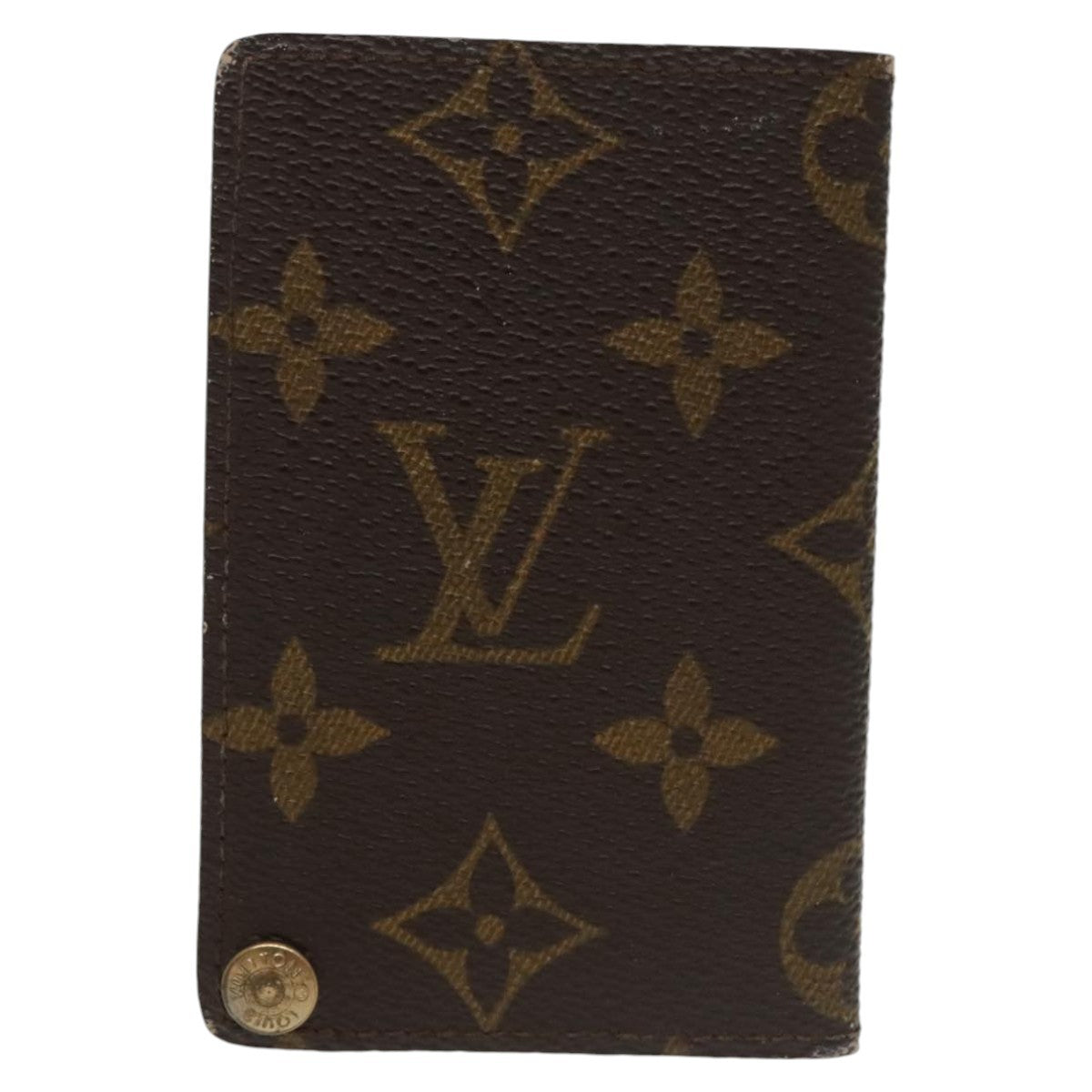 Louis Vuitton Porte Cartes Pression Card Case Monogram Canvas, BROWN, CANVAS, Card Holders