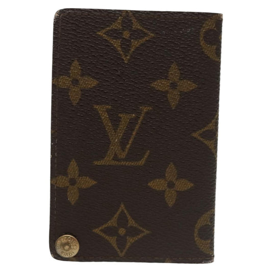 Louis Vuitton Porte Cartes Pression Card Case Monogram Canvas, BROWN, CANVAS, Card Holders