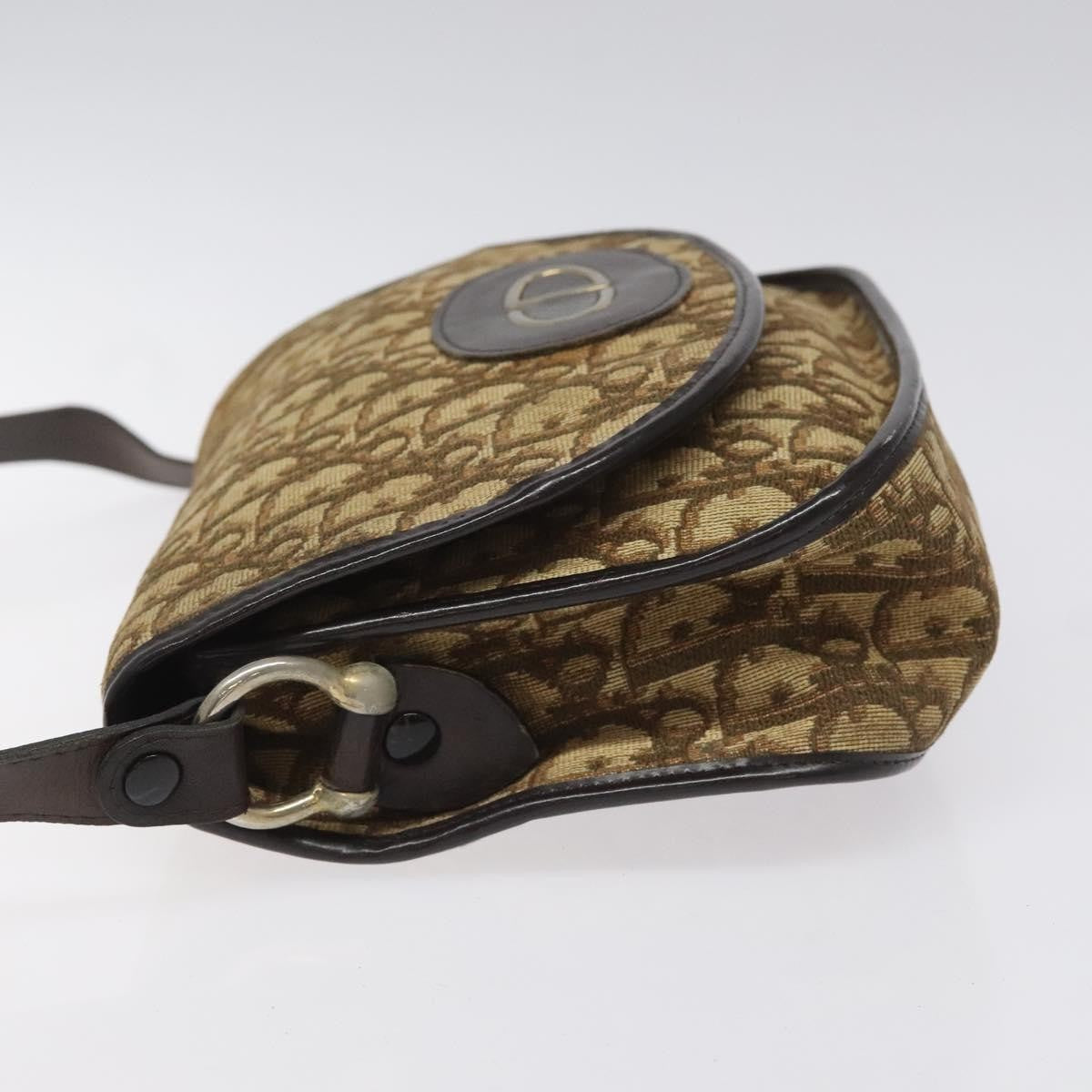 Christian Dior Vintage CD Flap Shoulder Bag Canvas, BROWN, CANVAS, Shoulder bag