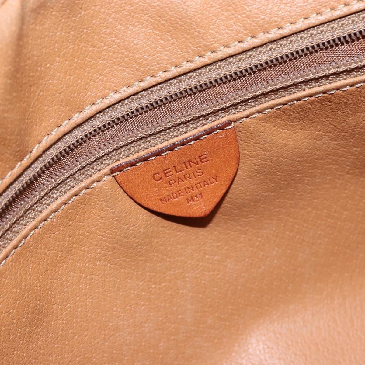 Celine Vintage Macadam Shoulder Bag Canvas and Leather, BROWN, CANVAS, Shoulder bag