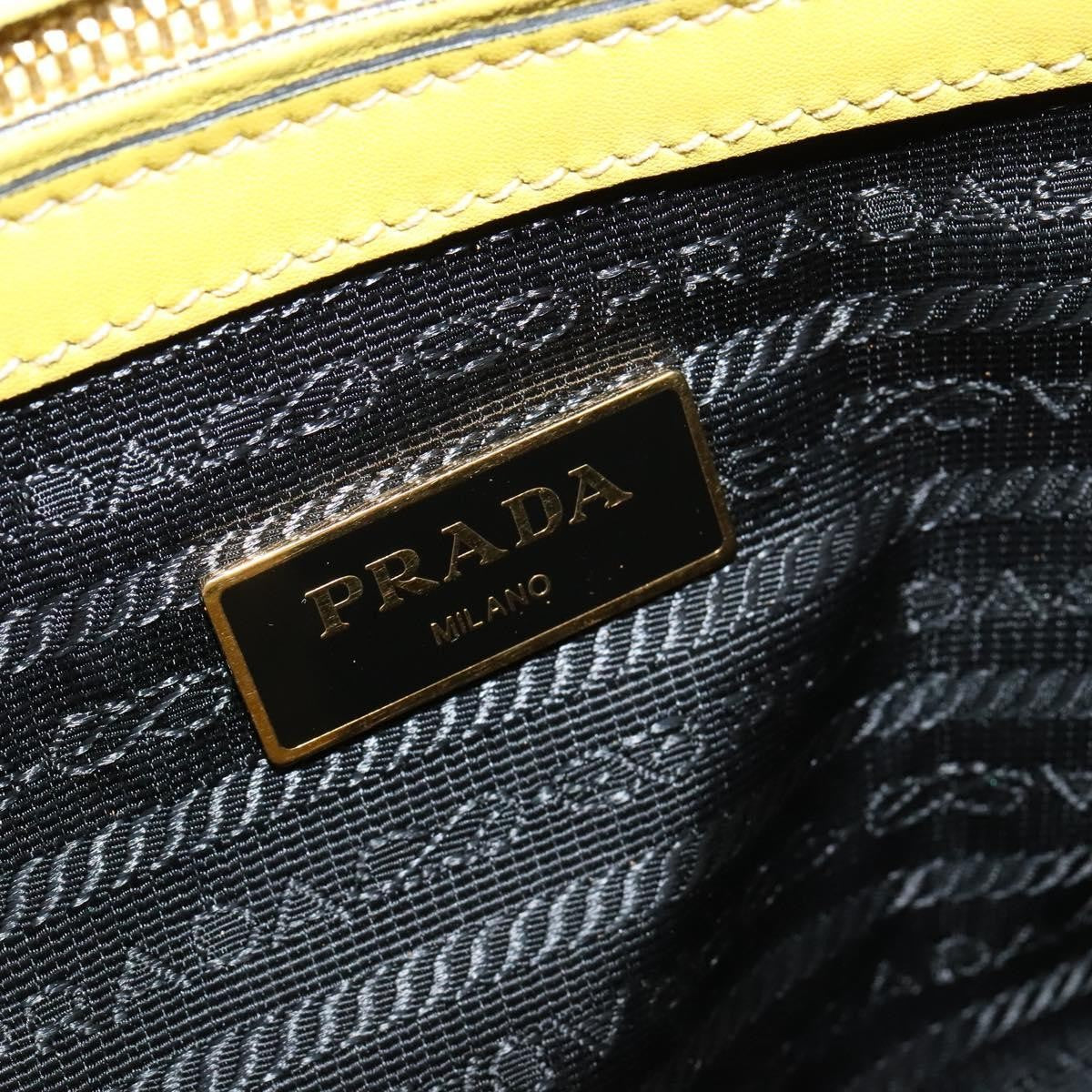 Prada Concept Double Zip Tote Calfskin, YELLOW, LEATHER, Tote bag