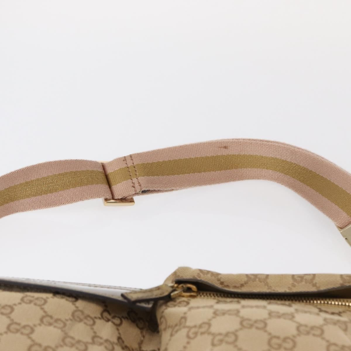 Gucci Vintage Double Belt Bag GG Canvas with Leather, BEIGE, CANVAS, Shoulder bag