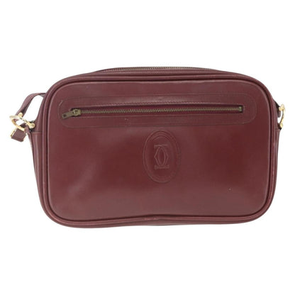 cartier Must de Cartier Shoulder Bag Leather, BURGUNDY, LEATHER, Shoulder bag