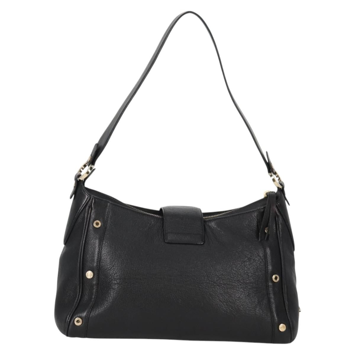 Bvlgari Chandra Top Handle Bag Leather, BLACK, LEATHER, Shoulder bag