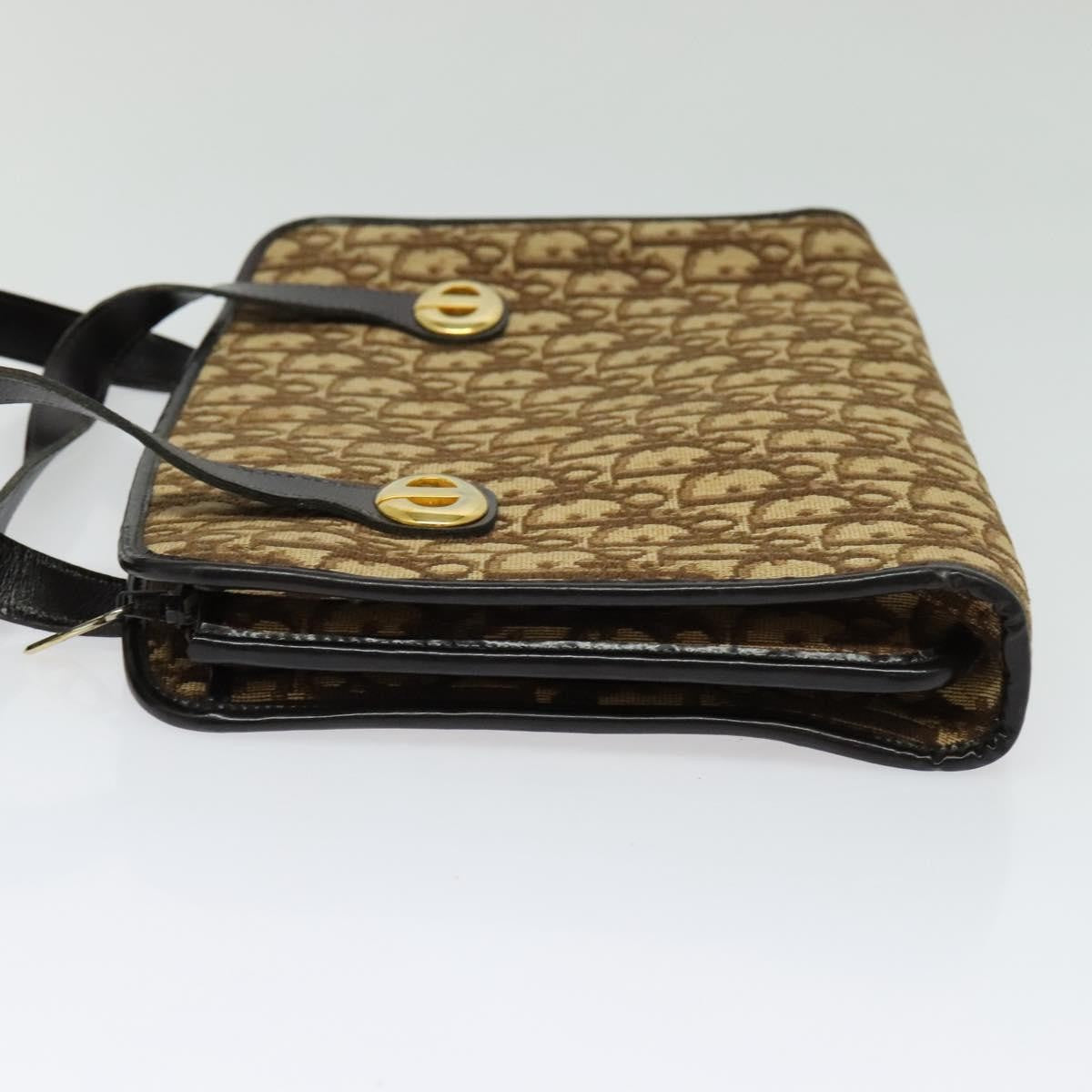 Christian Dior Vintage Trotter Handbag Canvas, BROWN, CANVAS, Handbag