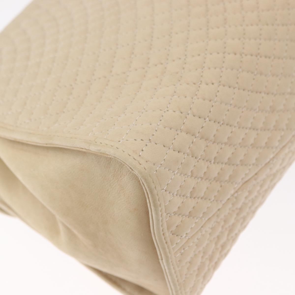 Bally Vintage Handbag Quilted Leather, ECRU, LEATHER, Handbag