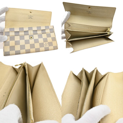 Louis Vuitton Vintage Sarah Wallet Damier, WHITE, CANVAS, Wallets