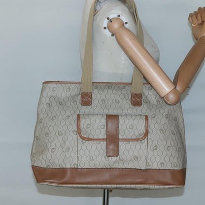 Christian Dior Front Pocket Convertible Tote Canvas, BEIGE, CANVAS, Tote bag