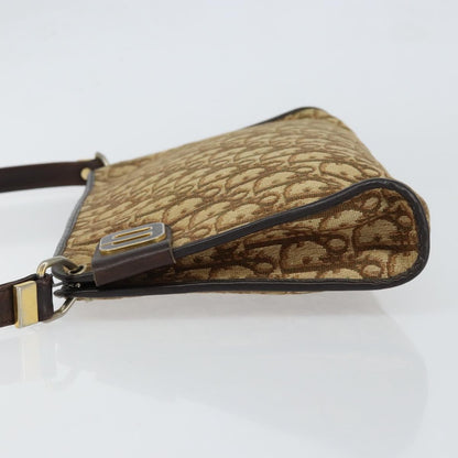 Christian Dior Vintage Trotter Shoulder Bag Canvas, BEIGE, CANVAS, Shoulder bag