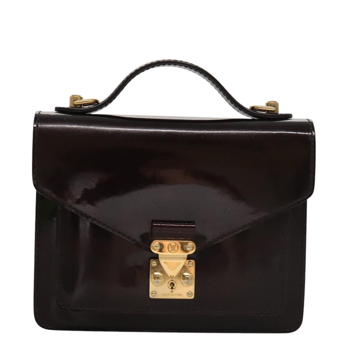 Louis Vuitton Monceau Handbag Vernis, BURGUNDY, PATENT_LEATHER, Handbag