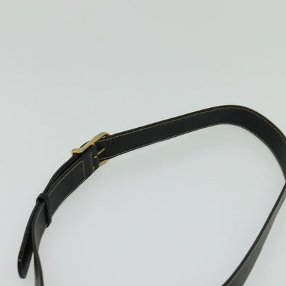 Celine Vintage Circle Logo Crossbody Bag Leather, BLACK, LEATHER, Crossbody bag