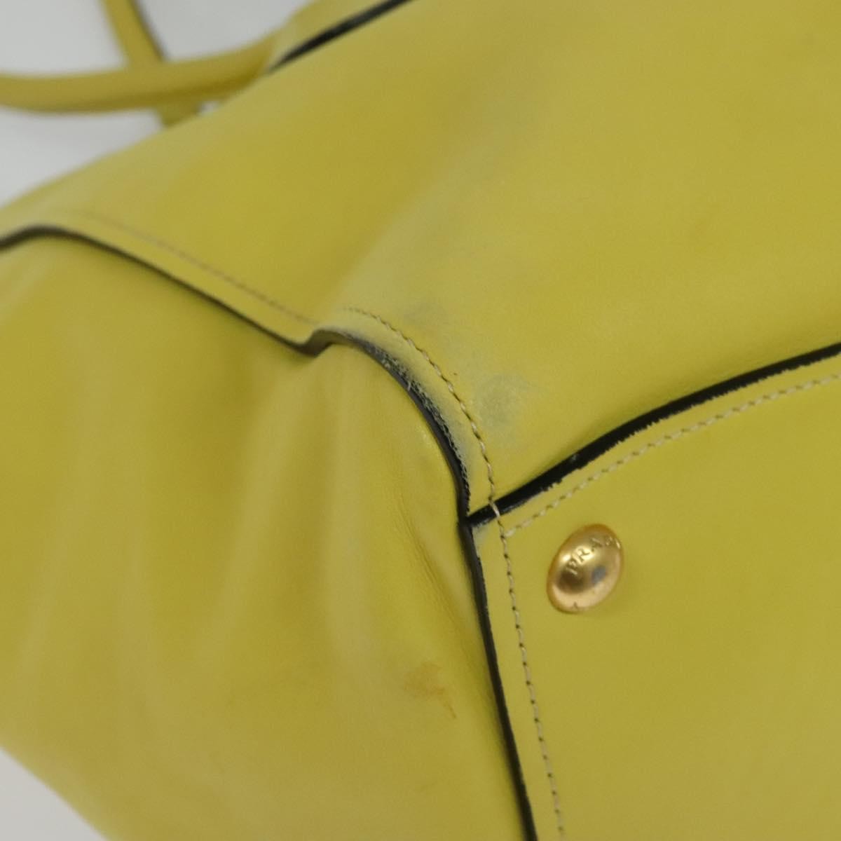 Prada Concept Double Zip Tote Calfskin, YELLOW, LEATHER, Tote bag
