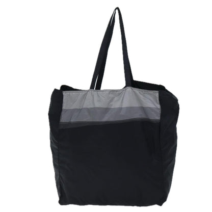 Prada Side Pocket Tote Nylon, BLACK, NYLON, Tote bag