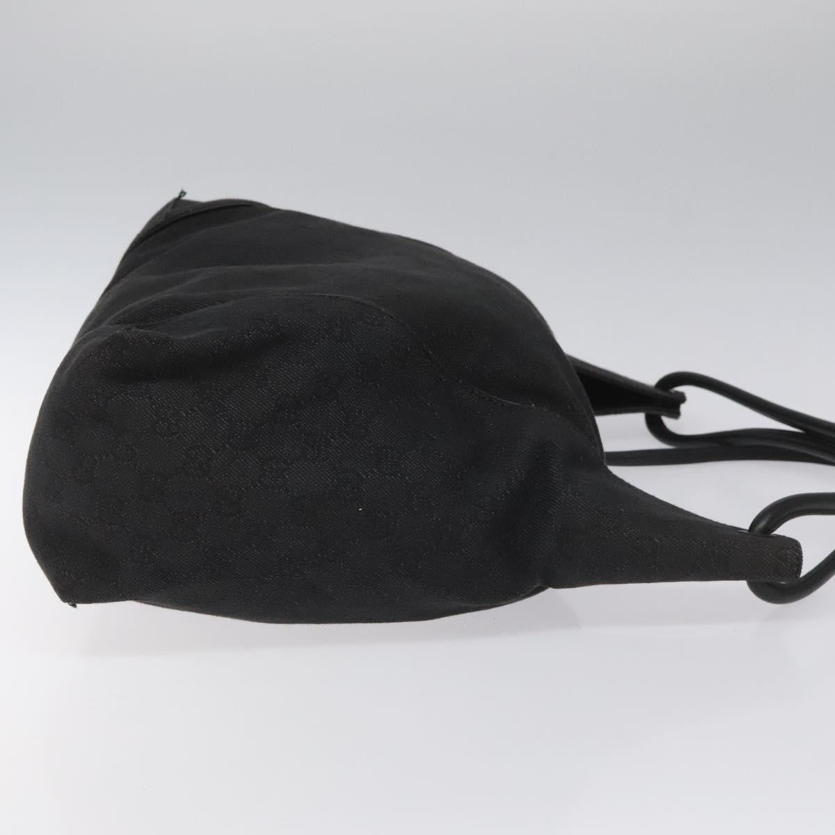 Gucci Vintage Shoulder Bag GG Canvas and Leather, BLACK, CANVAS, Shoulder bag