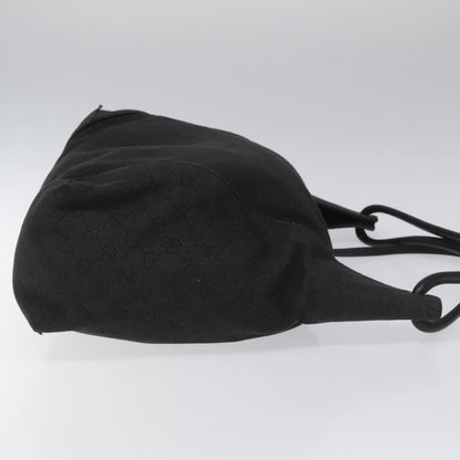 Gucci Vintage Shoulder Bag GG Canvas and Leather, BLACK, CANVAS, Shoulder bag