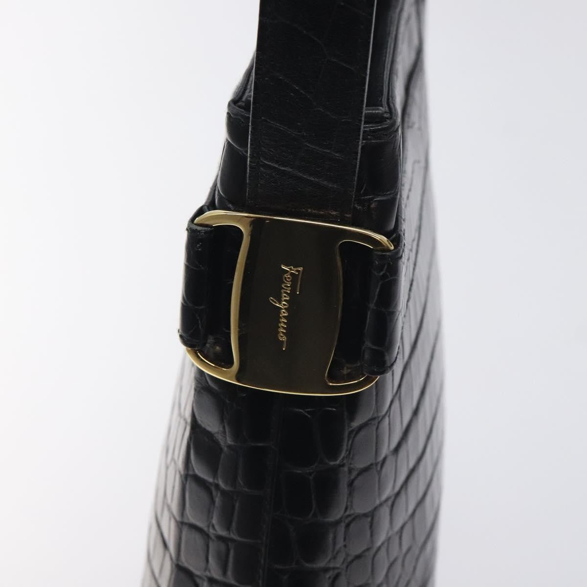 Salvatore Ferragamo Vara shoulder Bag Leather, BLACK, LEATHER, Shoulder bag