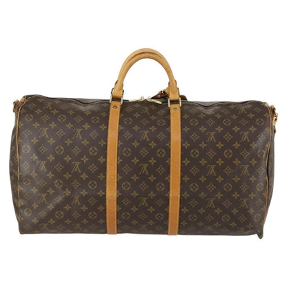 Louis Vuitton Keepall Bandouliere Bag Monogram Canvas, BROWN, CANVAS, Travel bag