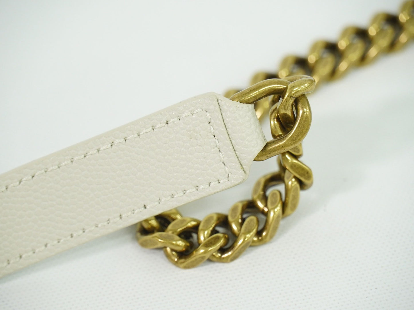 Saint Laurent Vinyle Round Camera Bag Matelasse Chevron Leather, WHITE, LEATHER, Crossbody bag