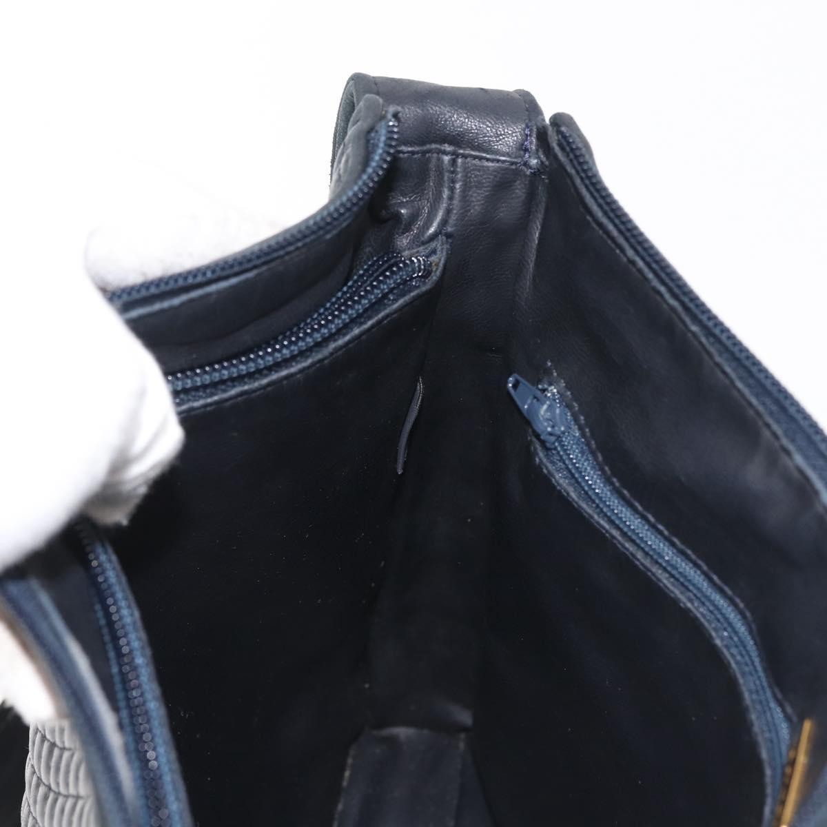 Bally Vintage Shoulder Bag Leather, NAVY, LEATHER, Shoulder bag