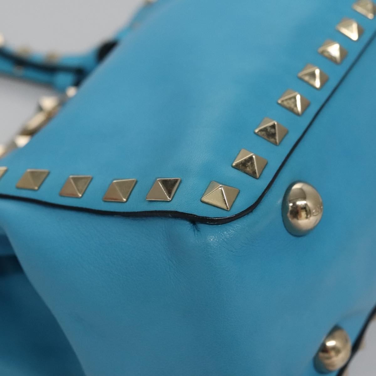 Valentino Garavani Rockstud Tote Soft Leather, BLUE, LEATHER, Tote bag