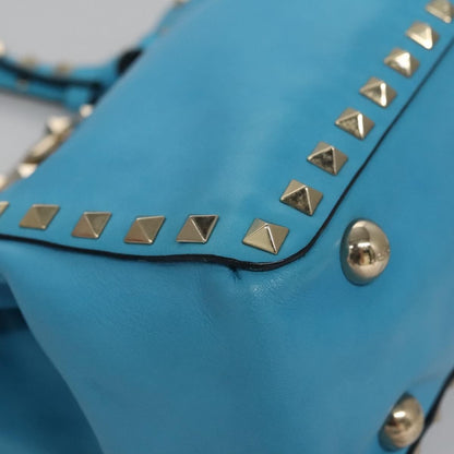 Valentino Garavani Rockstud Tote Soft Leather, BLUE, LEATHER, Tote bag